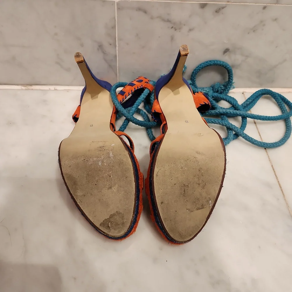 Jeffrey Campbell Orange and Blue Heels - Picture 5 of 5
